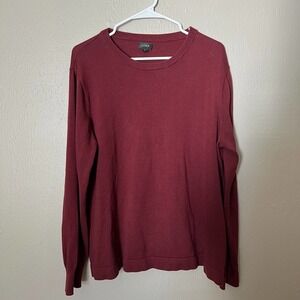 J.CREW Maroon Crewneck 100% Cotton Crewneck Sweater Size Large casual comfort